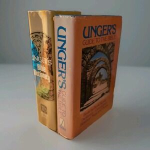 Vintage Ungers Bible Dictionary & Guide To The Bible Hardcovers with Dust Jacket